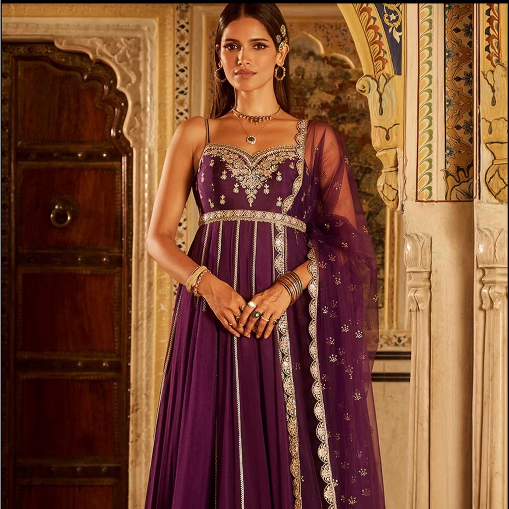 NWT Purple Anarkali Set from Lashkaraa